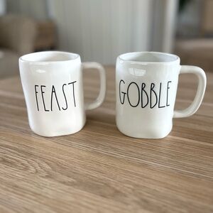 Rae Dunn Black/White Holiday Mugs